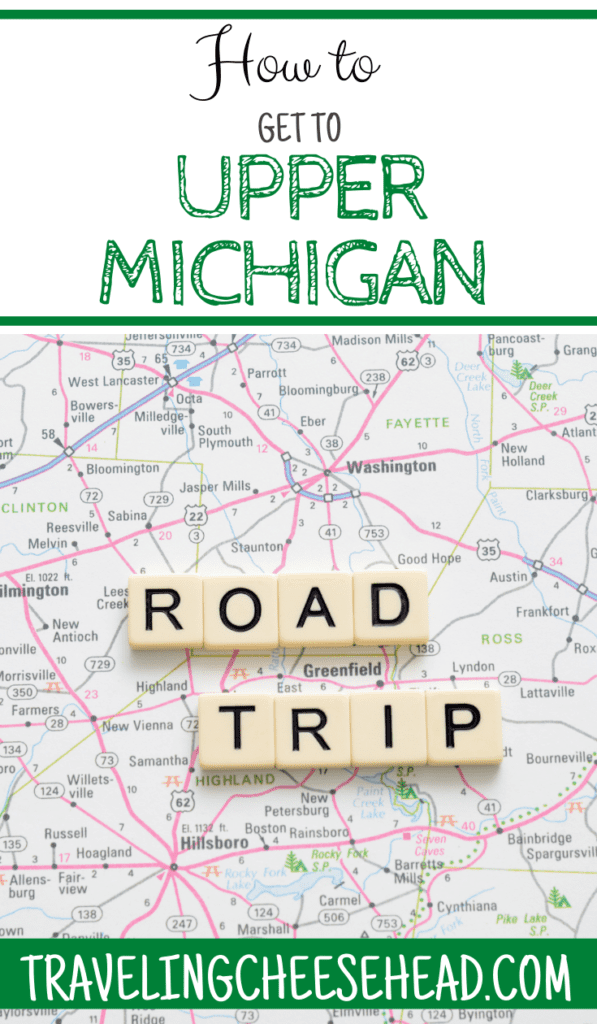 How to Get to Upper Michigan article cover image with a road trip map
