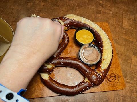 The pub pretzel was huge