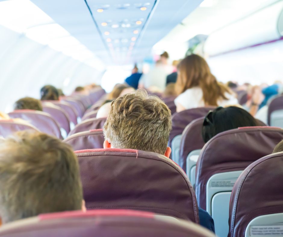 avoid congested aisles on a plane