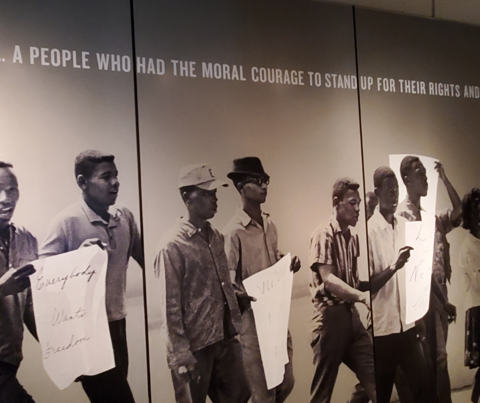 The mural just inside the Civil Rights Museum